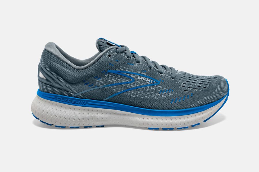 Brooks Glycerin 19 Road Running Shoes Mens Grey/Blue 974216-UDS